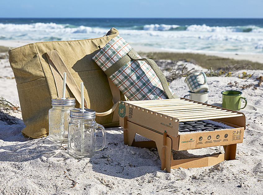 Jednokratni roštilj, rashladna torba za piknik, piknik-ćebe, čaše i šolje na plaži