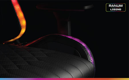 Crna gejmerska stolica sa LED svetlima